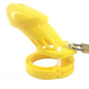 Male Chastity Belt Polycarbonate Chastity Device , Yellow Colour