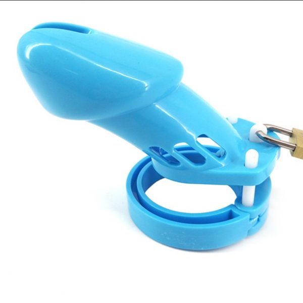 Male Chastity Belt Polycarbonate Chastity Device , Blue Colour
