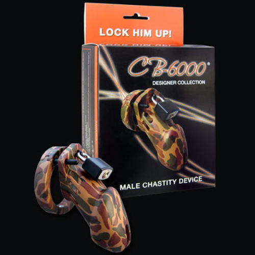 Male Chastity Belt Polycarbonate Chastity Device , Camouflage Colour