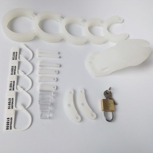 Shorter Cage Male Chastity Belt Silicone Chastity Device , Clear White
