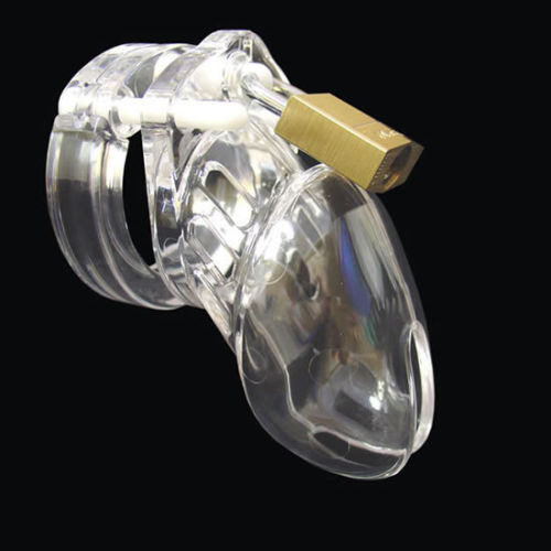 Shorter Cage Male Chastity Belt Polycarbonate Chastity Device , Clear Colour