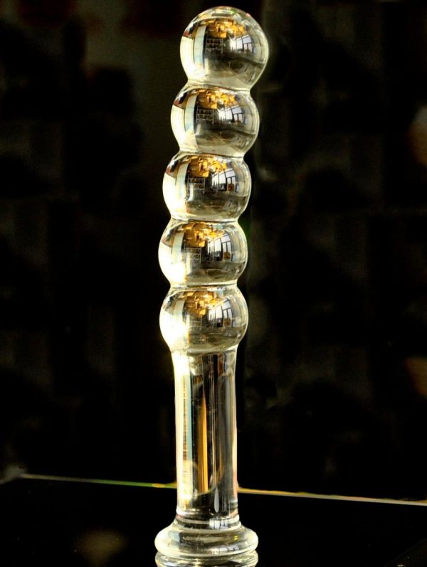 Clear Bubbles Glass Dildo