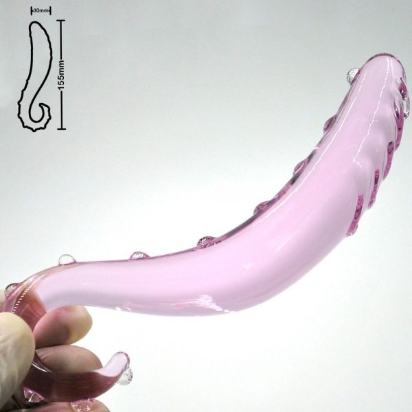 Pink Octopus Arm Glass Dildo
