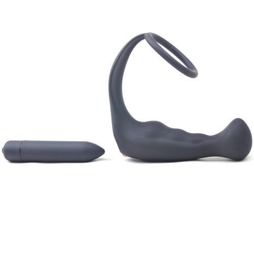 Vibrating Prostate Massager Silicone Butt Plug & Cock Ring