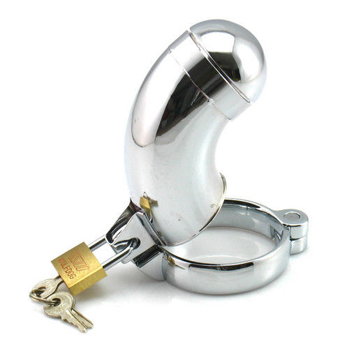 Chrome Plated Chastity Device With Removable End Cap