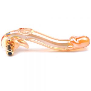 Golden Glass Penis Shape Glass Dildo Vibrator