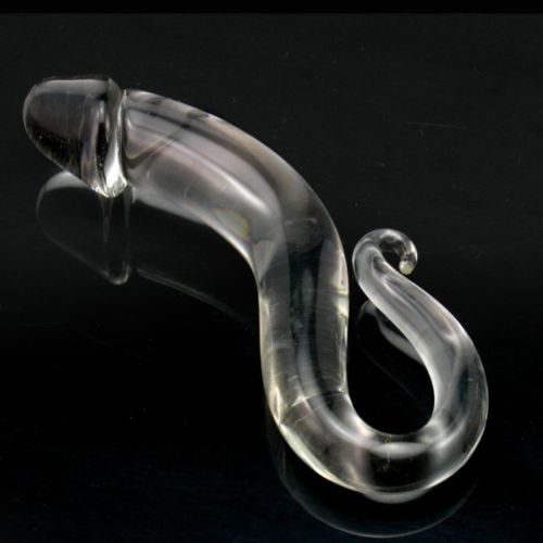 Clear Glass Dildo Realistic Penis Shape