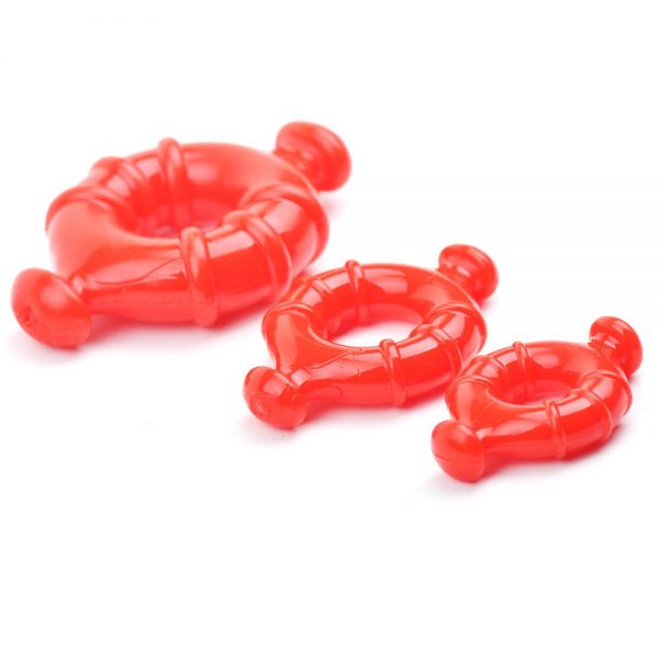 Red Triple Pack Winged Cock Rings
