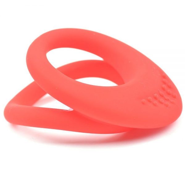 Silicone Cock And Balls Ring,  Red