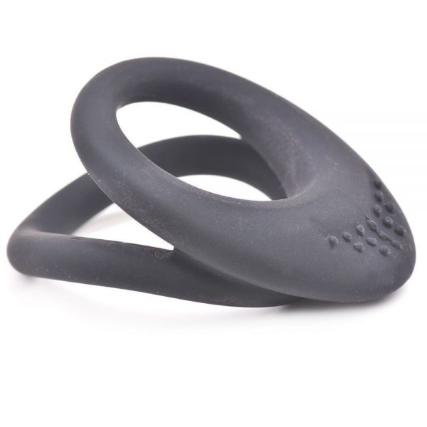 Silicone Cock And Balls Ring,  Black