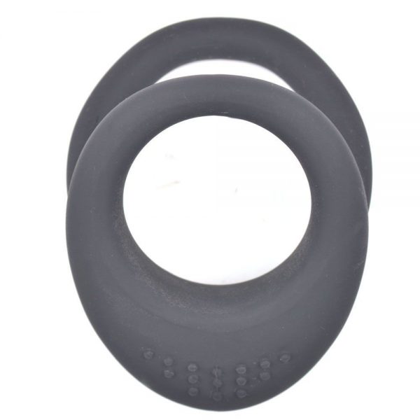 Silicone Cock And Balls Ring,  Black
