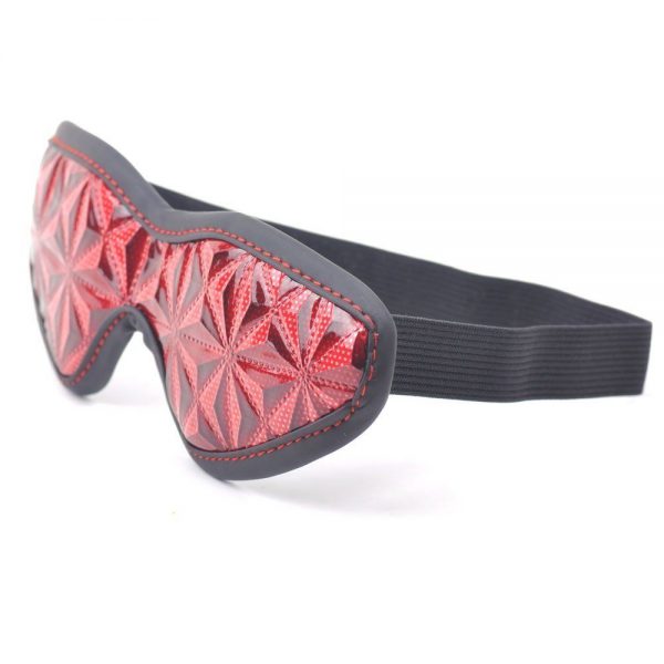 Red Sexy Blindfold Eye Mask With Embossed Pattern