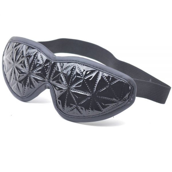 Black Sexy Blindfold Eye Mask With Embossed Pattern