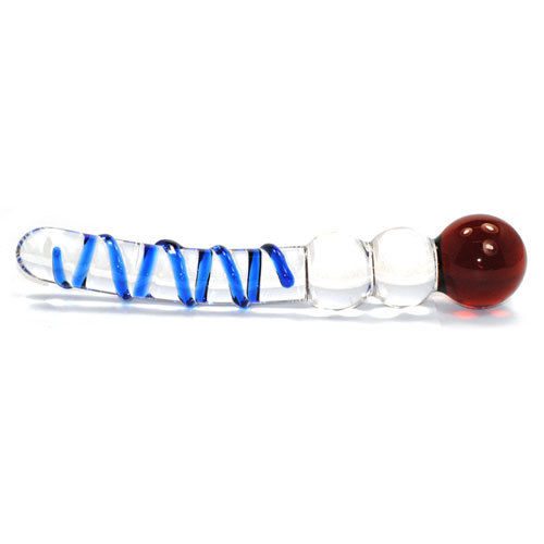 The Fire Fly Glass Dildo With Bulb End And Twisted Shaft