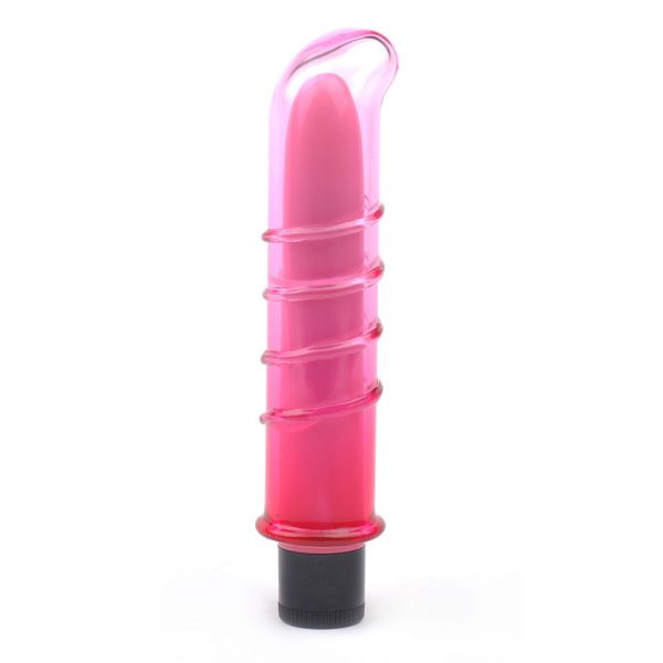 Pink Tip Glass Dildo Vibrator