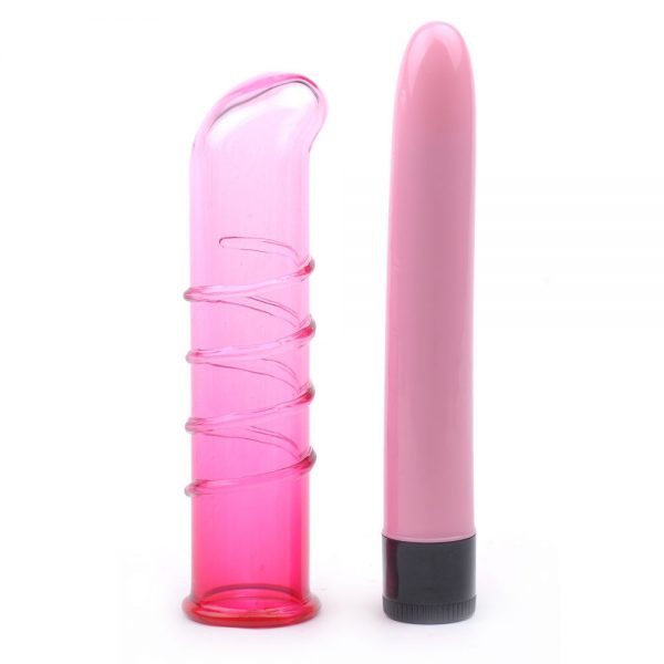 Pink Tip Glass Dildo Vibrator