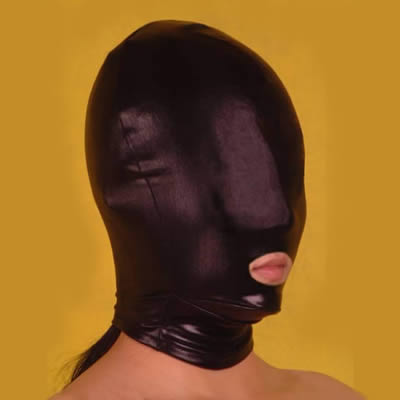 Black Spandex Hood With Open Mouth