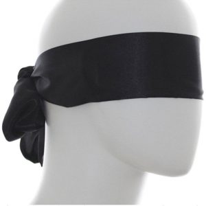 Blindfold Eye Mask, Black Silky Feel Fabric
