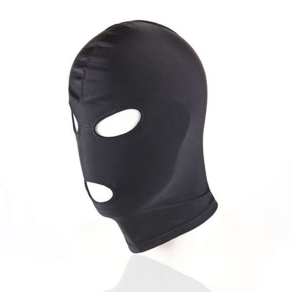 Black Spandex Hood, With Open Eyes And Mouth