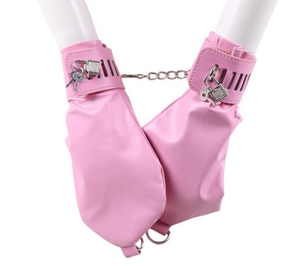 Lockable And Attachable Mitts / Dog Paws, Pink