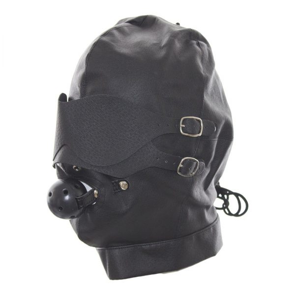 Sensory Deprivation Hood With Blindfold And Ball Gag