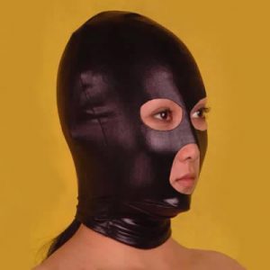 Black Spandex Hood With Open Mouth, Nose And Eyes