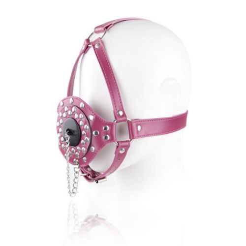Pink Head Harness With Removable Drool Plug Gag