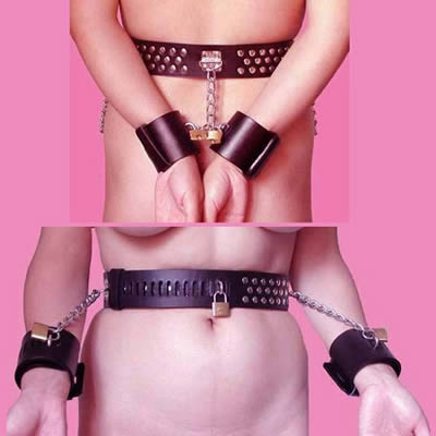 Bondage Belt With Detachable Handcuffs