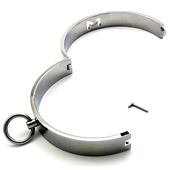Steel Slave Neck Collar, Magnetic Pin Lock