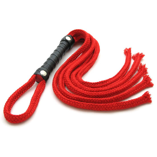 Red Japanese Style Rope Flogger