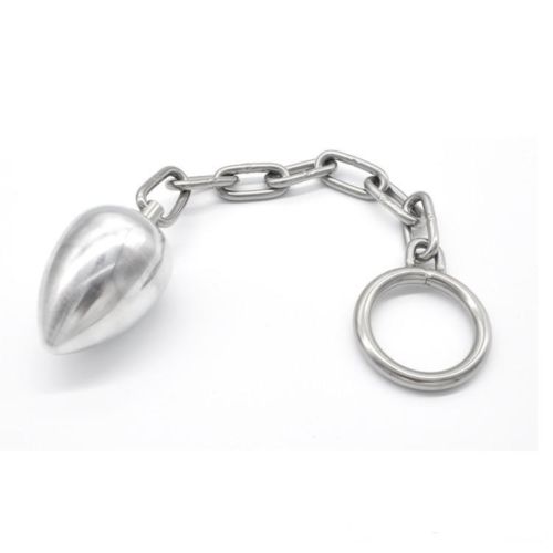 Steel Anal Butt Plug Or Vaginal Love Egg With Chain