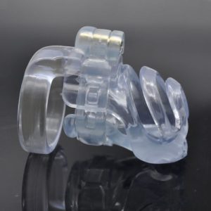 Clear Resin Chastity Device Short Cage With Prince Albert Attachment