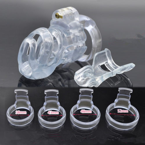 Clear Resin Chastity Device With Prince Albert Attachment