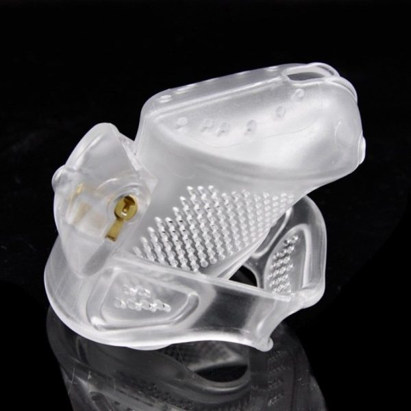 Polycarbonate Perforated Chastity Cage , Clear Short Cage (longer cage version available)