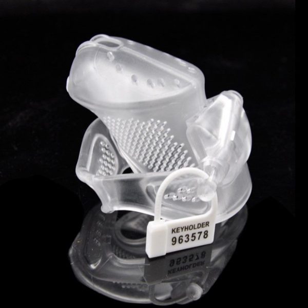 Polycarbonate Perforated Chastity Cage , Clear Short Cage (longer cage version available)
