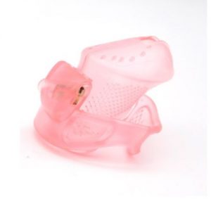 Polycarbonate Perforated Chastity Cage , Pink Short Cage (longer cage version available)