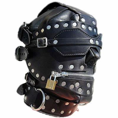 Sensory Deprivation Hood With Removable Muzzle Gag
