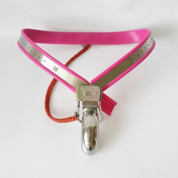 Sissy Pink  Male Chastity Belt With Ass Strap