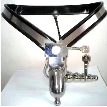Male Chastity Belt With Removable Urethral Tube And Butt Plug –  Model T