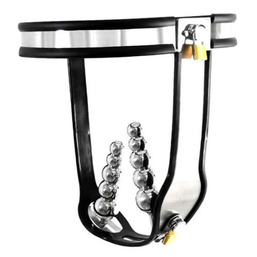 Female Chastity Belt With Double Plugs
