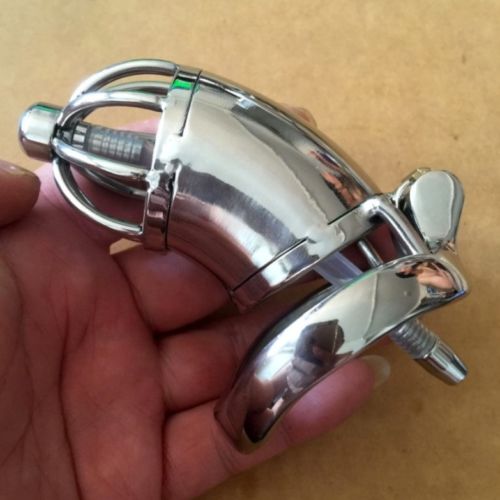 The Steel Raider Chastity Device With Urethral Tube