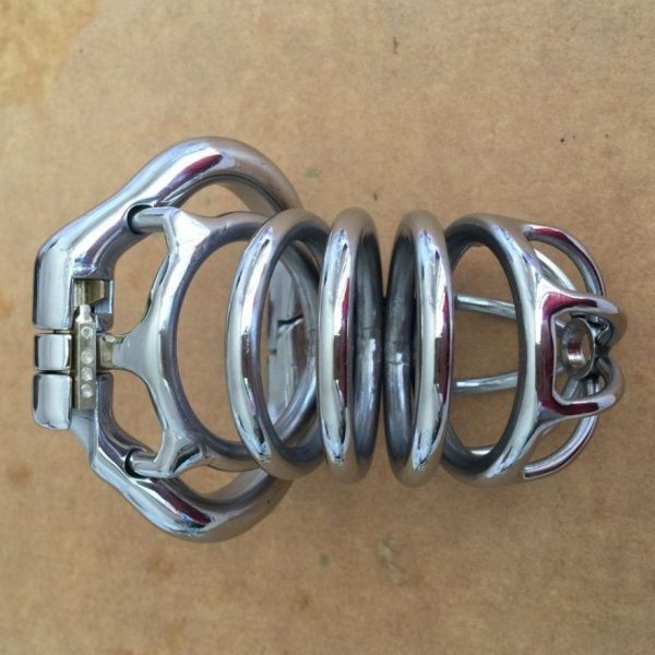 Male Chastity Device With Steel Bands