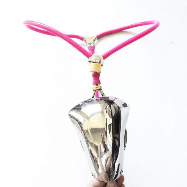 Sissy Pink  Male Chastity Belt With Full Front Shield
