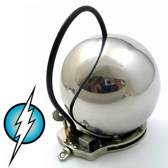 Electro-Sex Steel Chastity Device With Handcuff Locking Ring