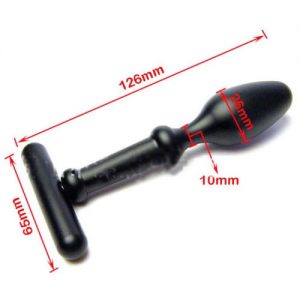 Black Aluminum Butt Plug With Removable Handle