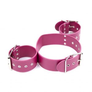 Restraint Cuffs And Neck Collar, Pink